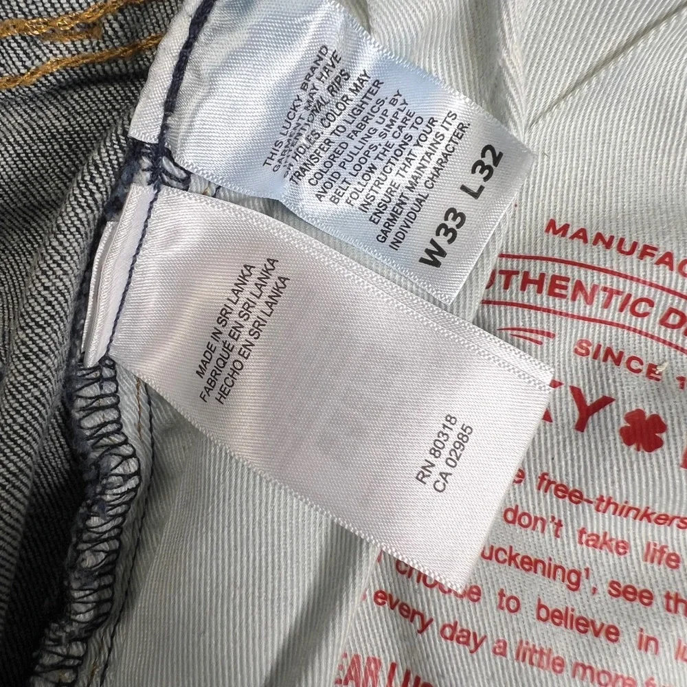 Lucky Brand 223 Straight Leg Jeans Mens 33x32 Blue Stretch Denim Medium Wash